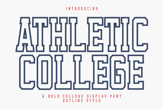 Athletic College Outline Font Design Ideas